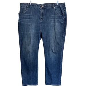 Lane Bryant Blue Jeans Size 24 Regular Denim Genius Fit High Rise Straight Leg